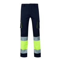 CALÇA MULTIBOLSOS 303002S AZUL ESC/AMARELO AV